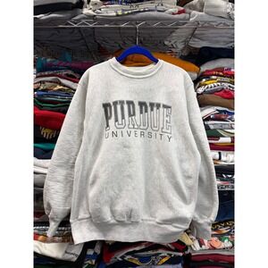 Vintage MV Sport Pro Weave Purdue University Sweatshirt Mens Large Gray USA Made